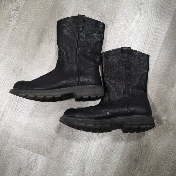 Wolverine Men's Size 10.5M Black Leather Upper Pull On Style Boots - Picture 1 of 6